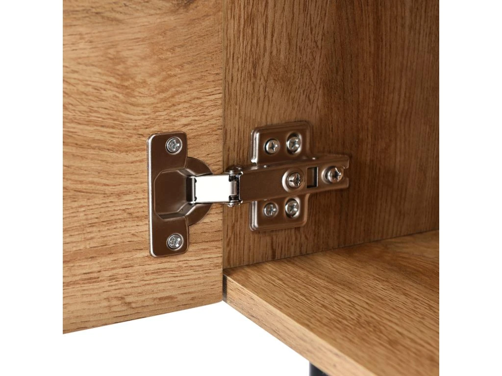 Meuble TV 175cm Industriel Avec LED - 3 Portes + 2 étagères - Naturel 10 Meuble TV 175cm Industriel Avec LED - 3 Portes + 2 étagères - Naturel – Image 8