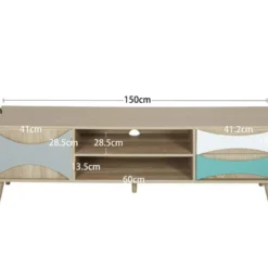 Meuble TV 150cm Avec étagère - 2 Portes Et 2 Compartiments - Naturel -Pas Cher Mobiliora Magasin meuble tv 20973253