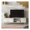 Meuble TV 2 Portes 2 Niches 2 Tiroirs Blanc - UNIVERSITE -Pas Cher Mobiliora Magasin meuble tv 20974681