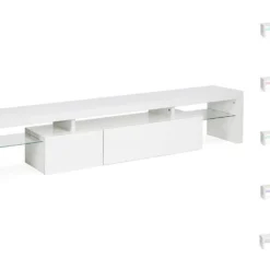 Meuble TV LED "Tina" Laqué - Blanc