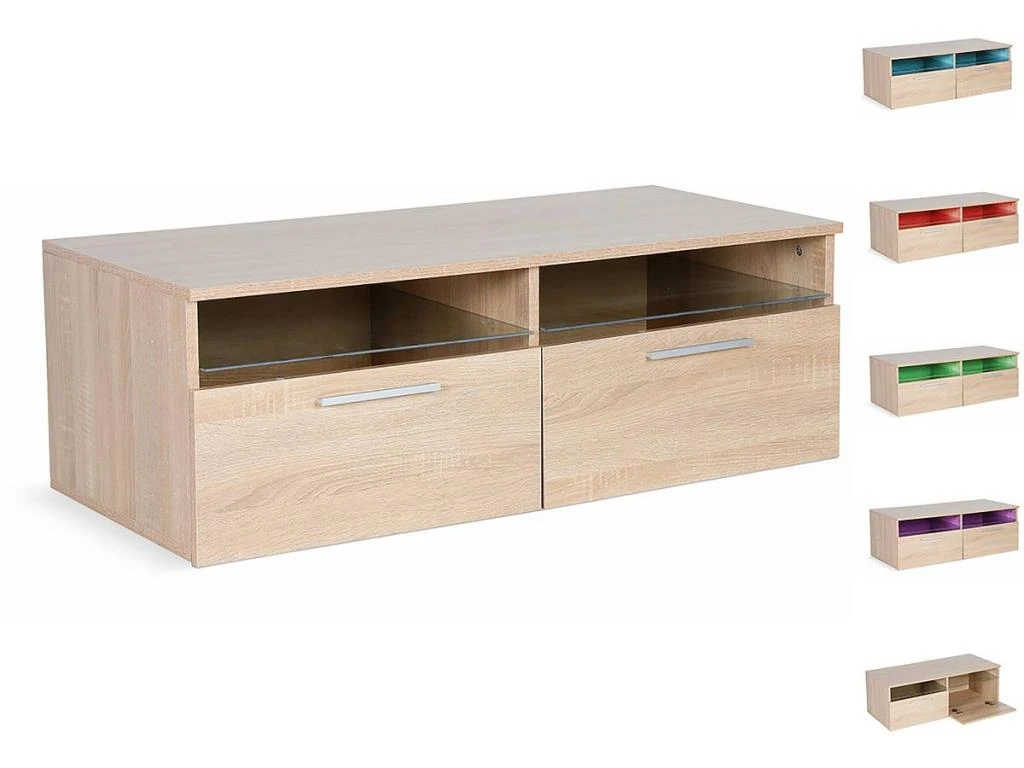 Meuble TV LED "Parson" - Chêne 3 Meuble TV LED "Parson" - Chêne