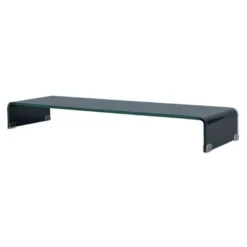 Meuble Télé Buffet Tv Télévision Design Pratique Support Pour Moniteur 100 Cm Verre Noir 2502051