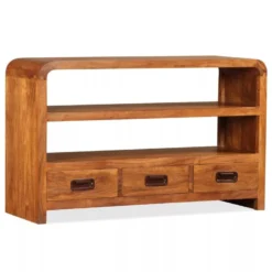 Meuble Télé Buffet Tv Télévision Design Pratique Bois Massif Avec Finition En Sesham 90 Cm 2502165