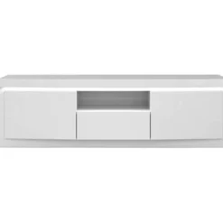 Meuble TV 2 Portes 1 Niche 1 Tiroir Blanc Laqué/ Leds - ESPRIT 10 Meuble TV 2 Portes 1 Niche 1 Tiroir Blanc Laqué/ Leds - ESPRIT -Pas Cher Mobiliora Magasin meuble tv 21155277