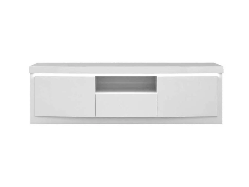 Meuble TV 2 Portes 1 Niche 1 Tiroir Blanc Laqué/ Leds - ESPRIT 6 Meuble TV 2 Portes 1 Niche 1 Tiroir Blanc Laqué/ Leds - ESPRIT – Image 4