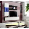 Meuble TV FLY H3 Design, Coloris Noir Et Blanc Brillant. Meuble Suspendu Moderne Et Tendance Pour Votre Salon.