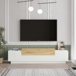 Meuble TV Fonda - Venprodin - 160 Cm Blanc - Feutre -Pas Cher Mobiliora Magasin meuble tv 21306493