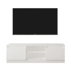 Meuble TV Silva 2 Portes - Venprodin - 120 Cm Blanc