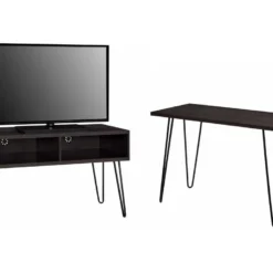 Meuble TV En Panneaux De Particules Stratifiés Marron -Pas Cher Mobiliora Magasin meuble tv 21685511