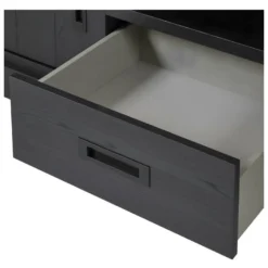 Meuble TV 2 Portes 1 Tiroir Bois Noir - UNYS -Pas Cher Mobiliora Magasin meuble tv 21744371