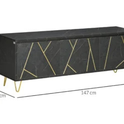 Meuble Tv Art Déco PAMPELUNE Noir Et Doré 9 Meuble Tv Art Déco PAMPELUNE Noir Et Doré -Pas Cher Mobiliora Magasin meuble tv 21988957