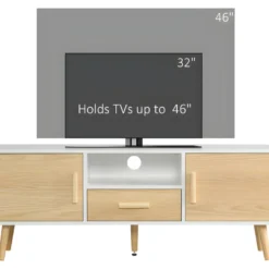 Meuble Tv Scandinave CADIX Aspect Bois Clair Et Blanc -Pas Cher Mobiliora Magasin meuble tv 21989019