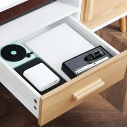 Meuble Tv Scandinave CADIX Aspect Bois Clair Et Blanc -Pas Cher Mobiliora Magasin meuble tv 21989021