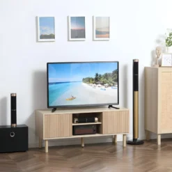 Meuble TV Design BARCELONE Aspect Bois Clair 8 Meuble TV Design BARCELONE Aspect Bois Clair -Pas Cher Mobiliora Magasin meuble tv 21989025