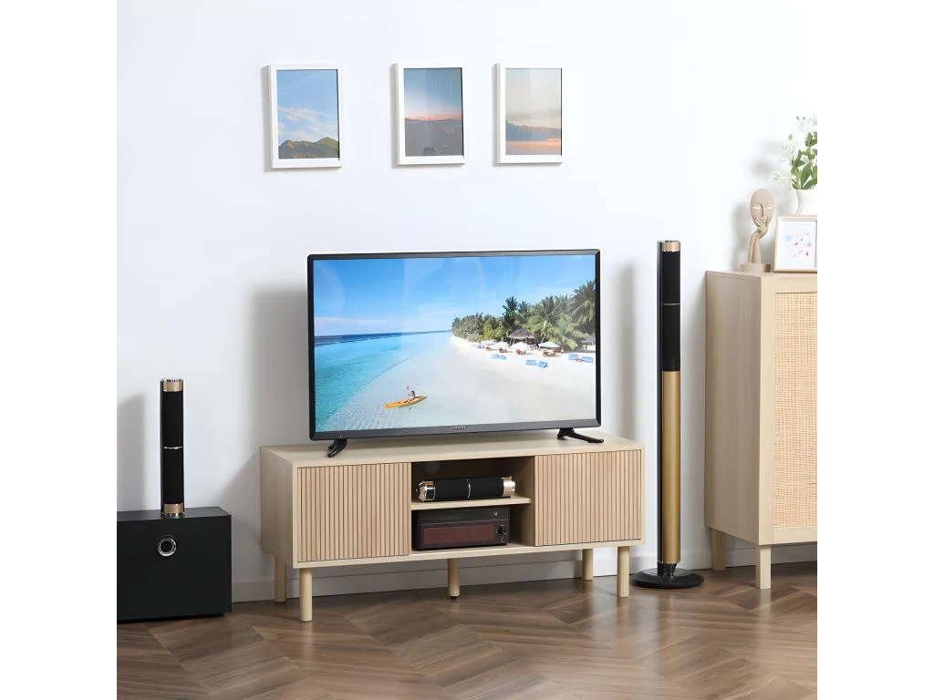 Meuble TV Design BARCELONE Aspect Bois Clair 4 Meuble TV Design BARCELONE Aspect Bois Clair â Image 2