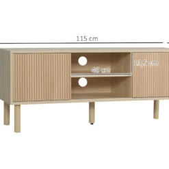 Meuble TV Design BARCELONE Aspect Bois Clair 9 Meuble TV Design BARCELONE Aspect Bois Clair -Pas Cher Mobiliora Magasin meuble tv 21989027