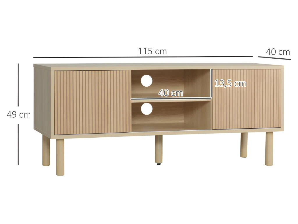 Meuble TV Design BARCELONE Aspect Bois Clair 5 Meuble TV Design BARCELONE Aspect Bois Clair â Image 3