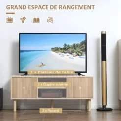 Meuble TV Design BARCELONE Aspect Bois Clair 10 Meuble TV Design BARCELONE Aspect Bois Clair -Pas Cher Mobiliora Magasin meuble tv 21989029