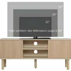 Meuble TV Design BARCELONE Aspect Bois Clair 11 Meuble TV Design BARCELONE Aspect Bois Clair -Pas Cher Mobiliora Magasin meuble tv 21989031
