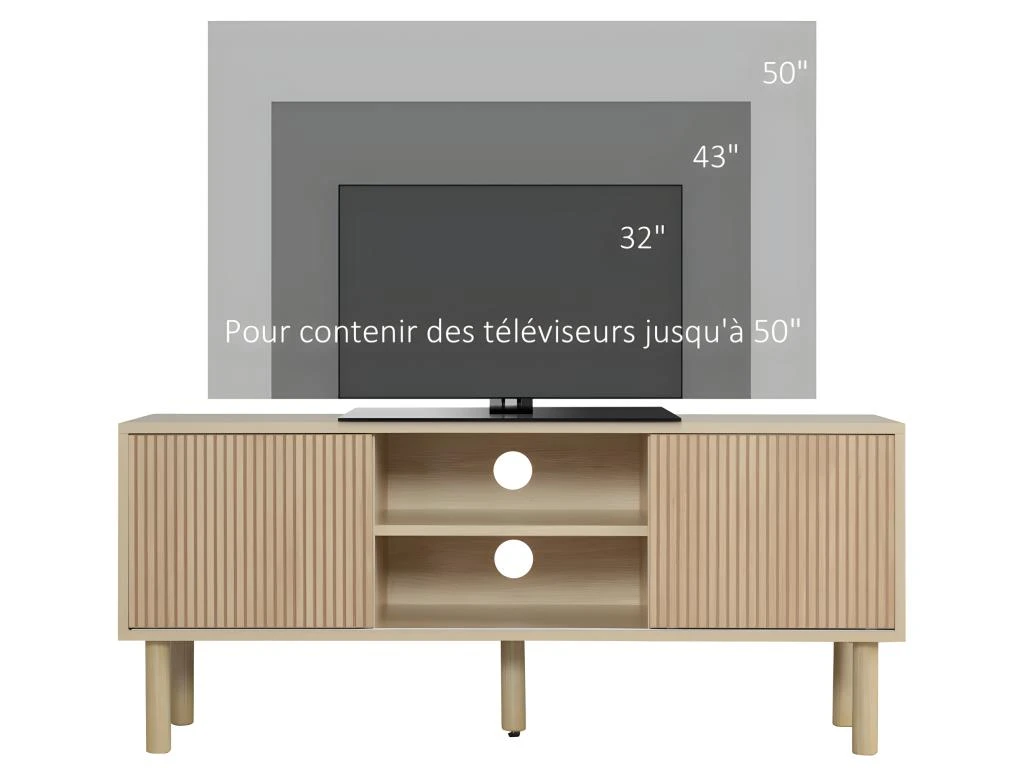 Meuble TV Design BARCELONE Aspect Bois Clair 7 Meuble TV Design BARCELONE Aspect Bois Clair â Image 5