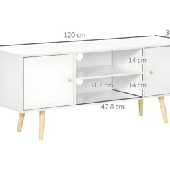 Meuble Tv CORFOU Blanc Et Bois 9 Meuble Tv CORFOU Blanc Et Bois -Pas Cher Mobiliora Magasin meuble tv 21989047