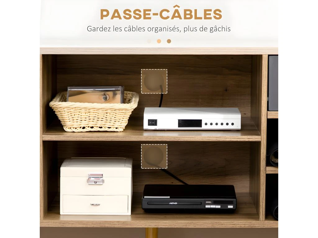 Meuble Tv Industriel VALLADOLID Aspect Bois Et Noir 7 Meuble Tv Industriel VALLADOLID Aspect Bois Et Noir â Image 5