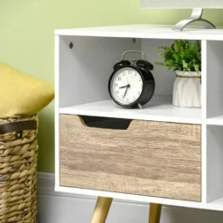 Meuble Tv LARISSA Blanc Et Aspect Bois -Pas Cher Mobiliora Magasin meuble tv 21989069