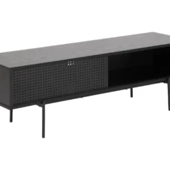 Angus Meuble TV Avec 1 Porte, Coulissante, Noir.