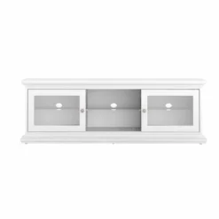 Venedig Meuble Tv/Hifi Avec 2 Portes Coulissantes, Largeur 150 Cm, Hauteur 51 Cm, Blanc.