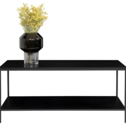 Vita - Meuble TV En Bois Et Métal L100cm - Couleur - Noir -Pas Cher Mobiliora Magasin meuble tv 22075241