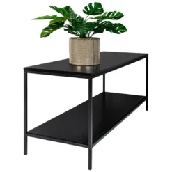 Vita - Meuble TV En Bois Et Métal L100cm - Couleur - Noir -Pas Cher Mobiliora Magasin meuble tv 22075243