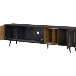 Meuble TV 200cm - Adapté Pour TV 90" - Avec Un Grand Espace De Rangement - Noir 9 Meuble TV 200cm - Adapté Pour TV 90" - Avec Un Grand Espace De Rangement - Noir -Pas Cher Mobiliora Magasin meuble tv 22077359