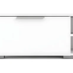 Malika Meuble TV Avec 2 Tiroirs Et 1 étagère, Blanc. -Pas Cher Mobiliora Magasin meuble tv 22088645