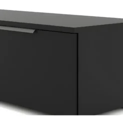 Malika Meuble TV Avec 2 Tiroirs Et 1 étagère, Noir Mat . -Pas Cher Mobiliora Magasin meuble tv 22088731