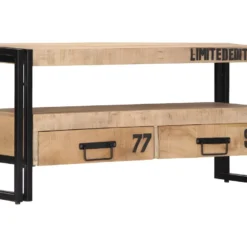 Meuble Télé Buffet Tv Télévision Design Pratique 100 Cm Bois Massif De Manguier 2502272