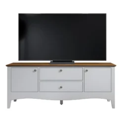 Lissabon Table TV 2 Portes, 1 Tiroir Og 1 Claquement De Porte Blanc,marron. -Pas Cher Mobiliora Magasin meuble tv 22162693