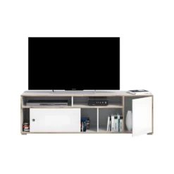 Jesper Table TV 2 Portes Blanche. -Pas Cher Mobiliora Magasin meuble tv 22162965