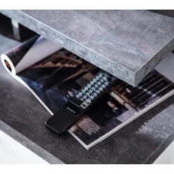 Mood Meuble TV 2 Portes, 2 Tiroirs, 4 Espaces De Rangement, 2 Rabats Blanc, Décor Pierre. -Pas Cher Mobiliora Magasin meuble tv 22163041