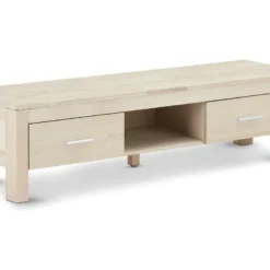 Veneto Meuble TV Avec 2 Tiroirs Et Un Plateau En Chêne Blanc Délavé. -Pas Cher Mobiliora Magasin meuble tv 22163113