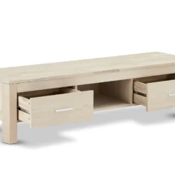 Veneto Meuble TV Avec 2 Tiroirs Et Un Plateau En Chêne Blanc Délavé. -Pas Cher Mobiliora Magasin meuble tv 22163115