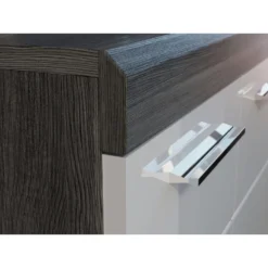 Scout Table TV 2 Portes, 2 Tiroirs Gris. -Pas Cher Mobiliora Magasin meuble tv 22163137