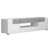 Tokyo Table TV 2 Portes, 2 Tiroirs, 1 Tablette, Blanc Brillant. -Pas Cher Mobiliora Magasin meuble tv 22163227