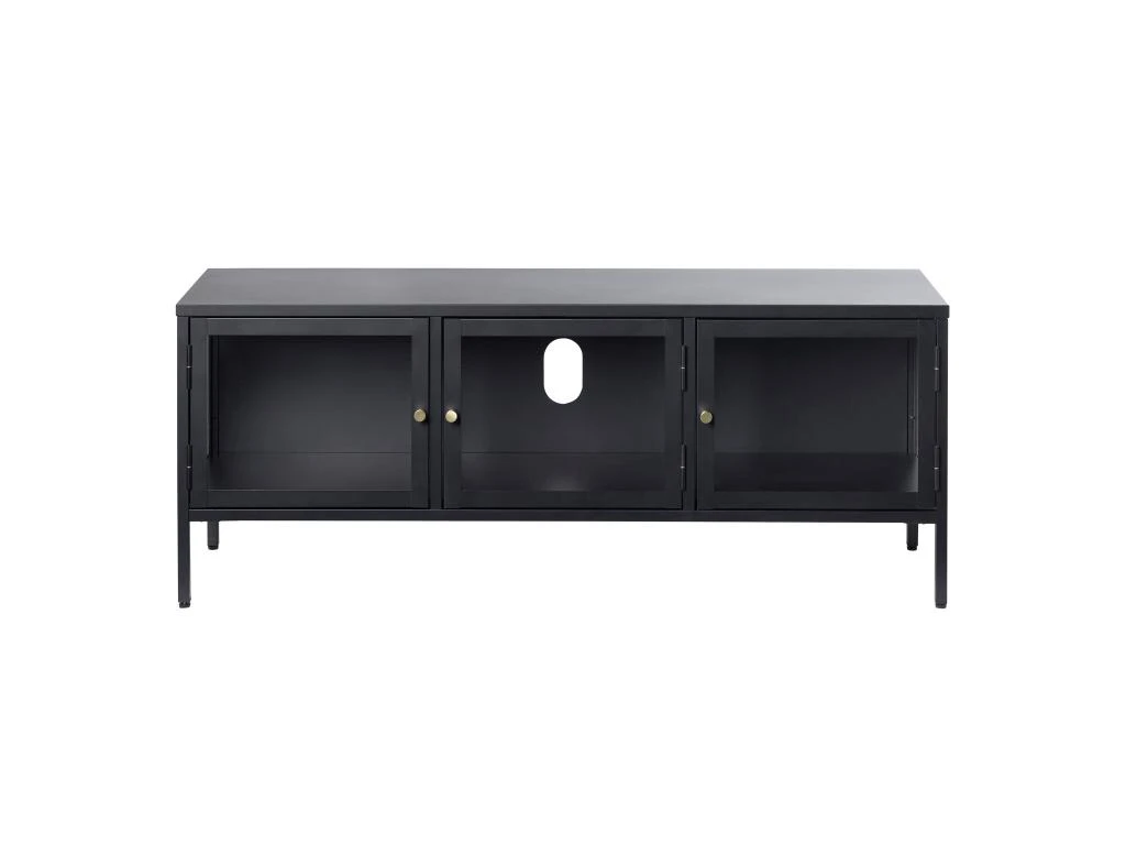 Carmel Meuble TV 3 Portes En Verre Noir. 3 Carmel Meuble TV 3 Portes En Verre Noir.