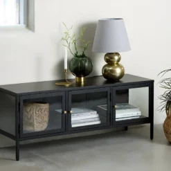 Carmel Meuble TV 3 Portes En Verre Noir. 17 Carmel Meuble TV 3 Portes En Verre Noir. -Pas Cher Mobiliora Magasin meuble tv 22163325