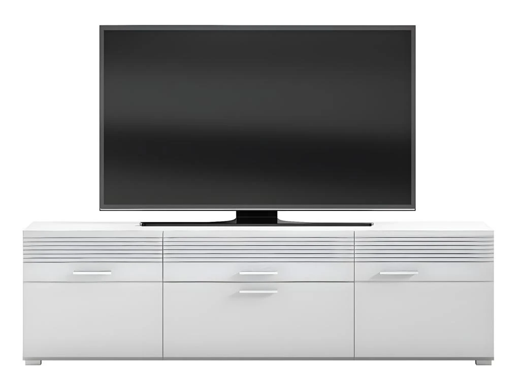 Linus Table TV 2 Portes, 1 Tiroir Blanche. 4 Linus Table TV 2 Portes, 1 Tiroir Blanche. – Image 2