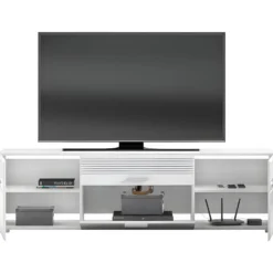 Linus Table TV 2 Portes, 1 Tiroir Blanche. 12 Linus Table TV 2 Portes, 1 Tiroir Blanche. -Pas Cher Mobiliora Magasin meuble tv 22163661