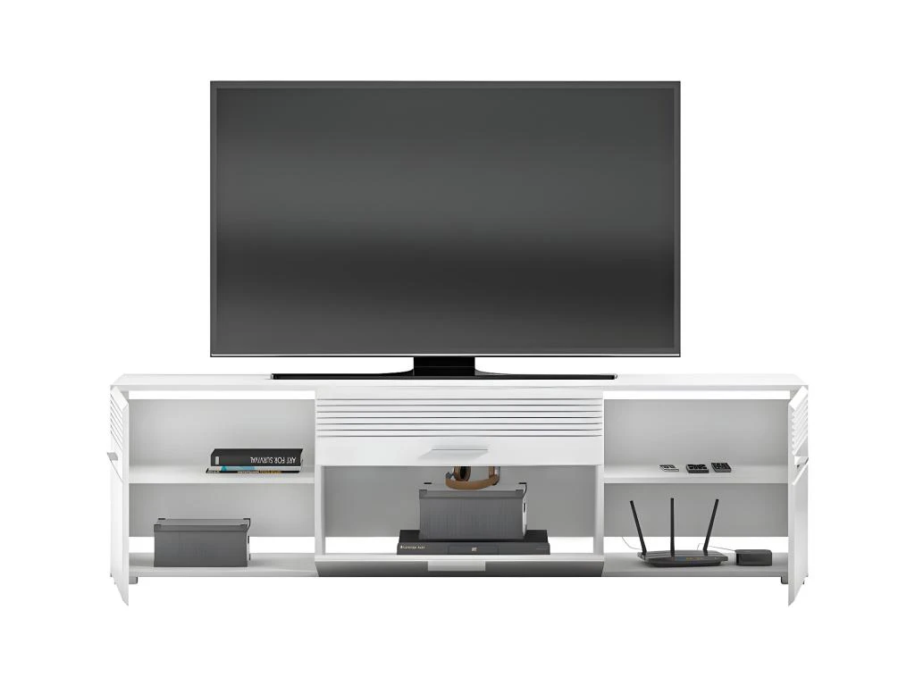 Linus Table TV 2 Portes, 1 Tiroir Blanche. 5 Linus Table TV 2 Portes, 1 Tiroir Blanche. – Image 3