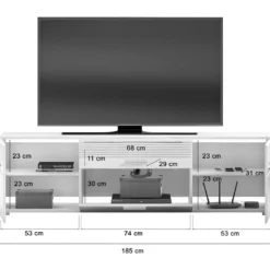 Linus Table TV 2 Portes, 1 Tiroir Blanche. 13 Linus Table TV 2 Portes, 1 Tiroir Blanche. -Pas Cher Mobiliora Magasin meuble tv 22163663