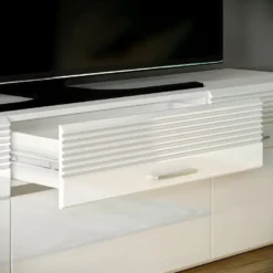 Linus Table TV 2 Portes, 1 Tiroir Blanche. 14 Linus Table TV 2 Portes, 1 Tiroir Blanche. -Pas Cher Mobiliora Magasin meuble tv 22163665