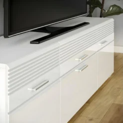 Linus Table TV 2 Portes, 1 Tiroir Blanche. 15 Linus Table TV 2 Portes, 1 Tiroir Blanche. -Pas Cher Mobiliora Magasin meuble tv 22163667